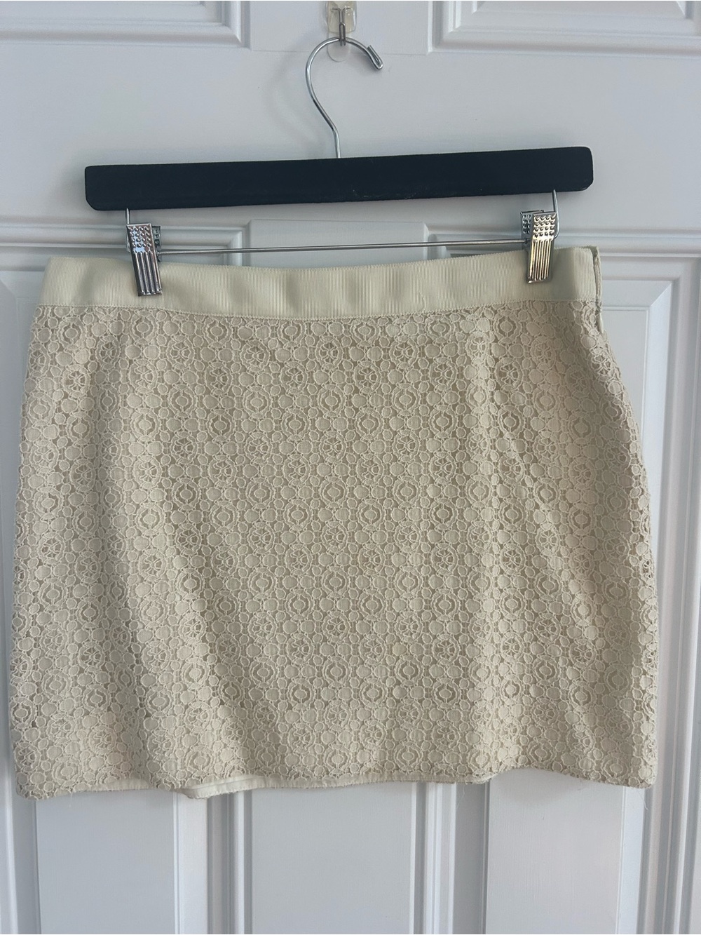 J. Crew Cream Lace Mini Skirt
